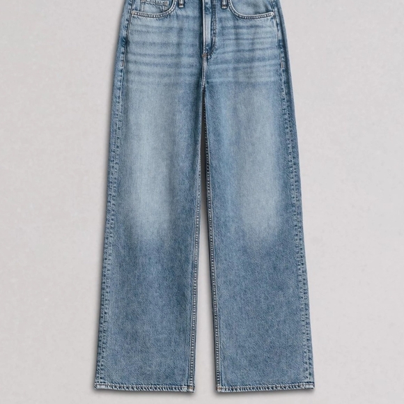 Rag & Bone Featherweight Logan Wide Leg Jean Sz 24 Denim Audrey Mid Rise Tencel - Picture 1 of 12
